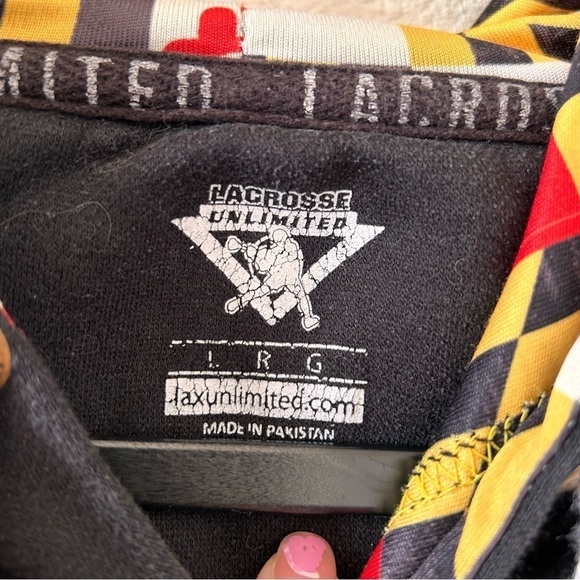 Lacrosse Unlimited Embroidered Hoodie Men Black Size Large - Picture 6 of 10